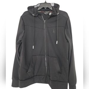 SPYDER ACTIVE Black Full ZIP HOODIE TECH JACKET ProWeb SZ Medium
